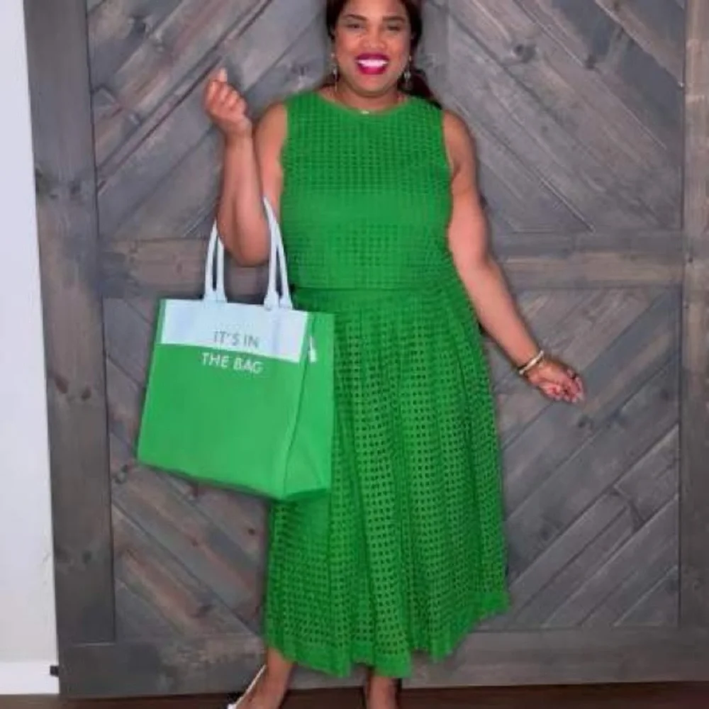 Kate Spade | Women's Eyelet Shell Tank Top & Volume Midi Skirt size L